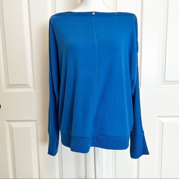 Vince Camuto Cozy Dolman Sleeve Sweater in Metro Blue Medium - Picture 6 of 10